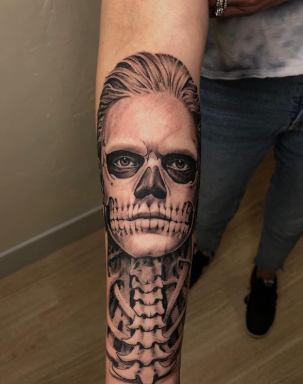 Oak Adams - Oak Adams Skull Face Tattoo